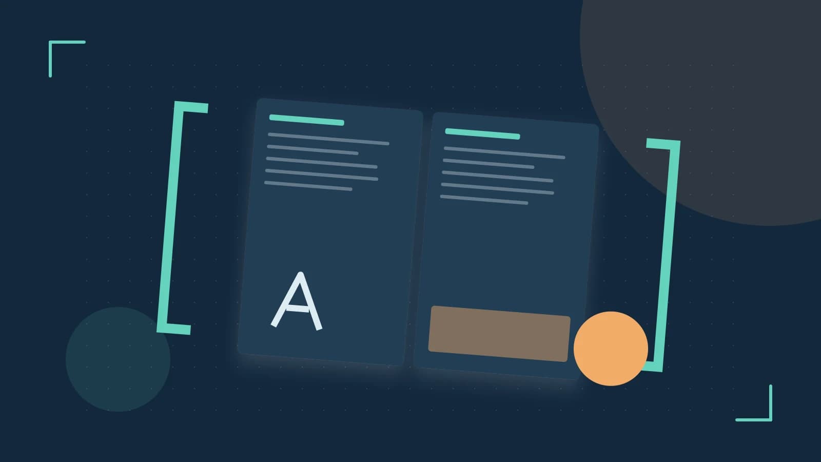 Editorial illustration of typeset pages, expressive letterform shapes and a precise editorial page grid
