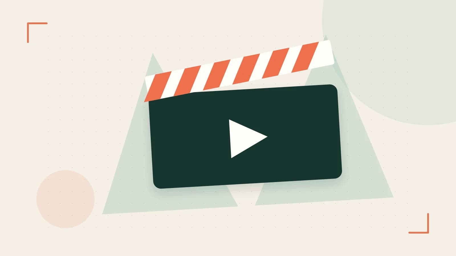 Editorial illustration of a film clapperboard, a spotlight and layered cultural artwork