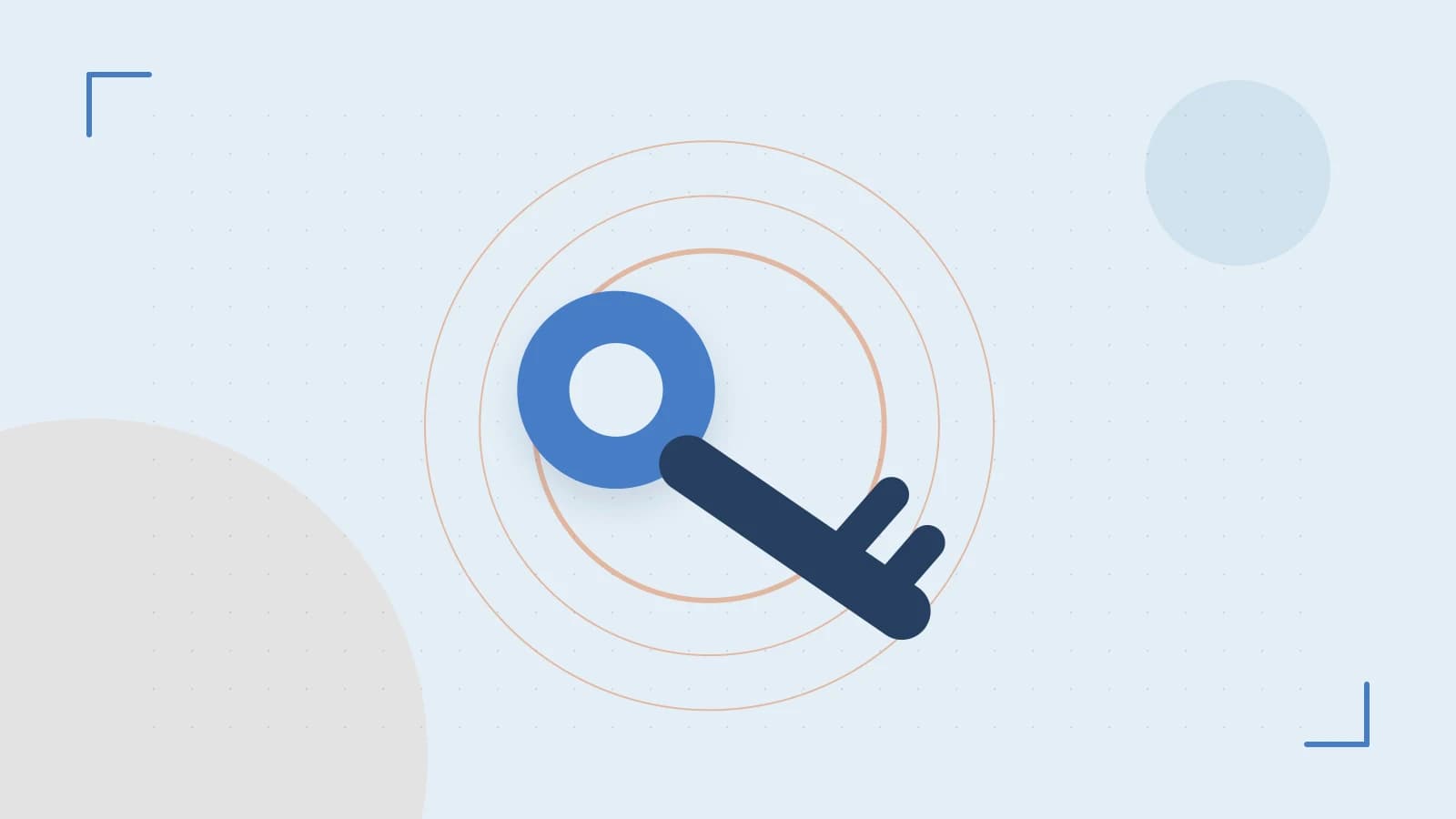 Editorial illustration of a sculpted shield, authentication key and concentric permission boundaries