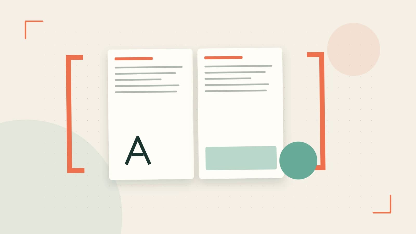 Editorial illustration of typeset pages, expressive letterform shapes and a precise editorial page grid