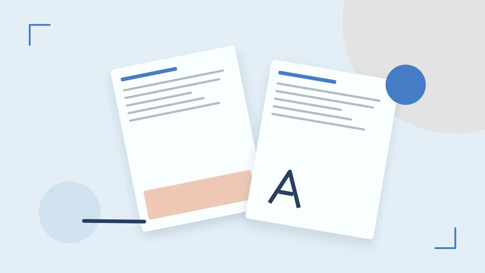 Editorial illustration of typeset pages, expressive letterform shapes and a precise editorial page grid