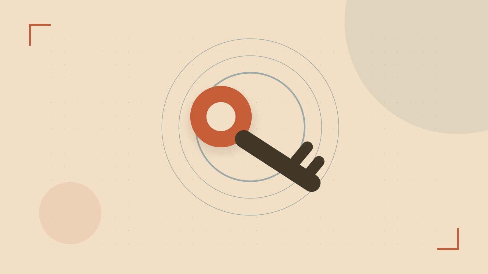 Editorial illustration of a sculpted shield, authentication key and concentric permission boundaries