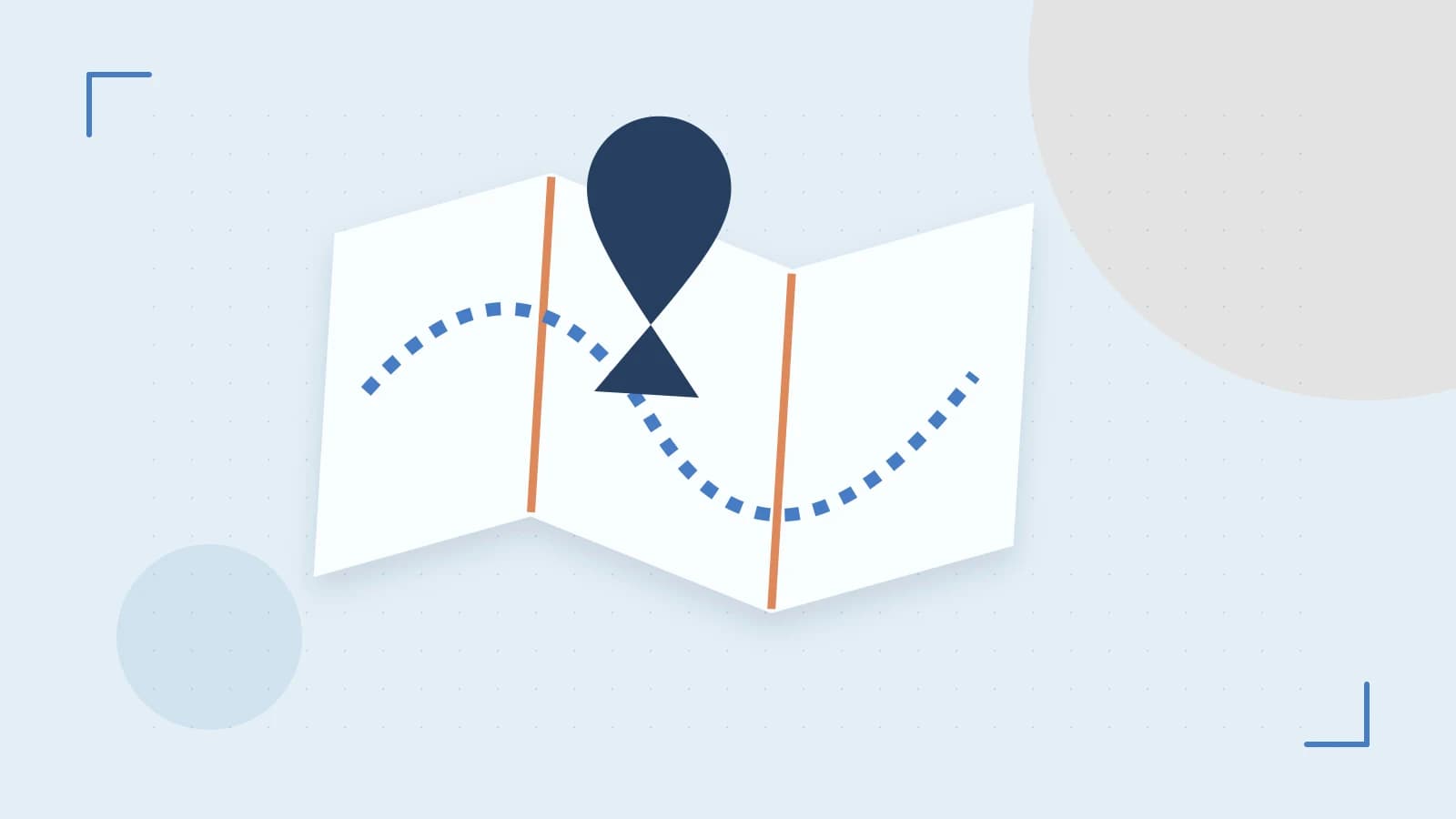 Editorial illustration of an editorial globe with meridians and layered geographic shapes
