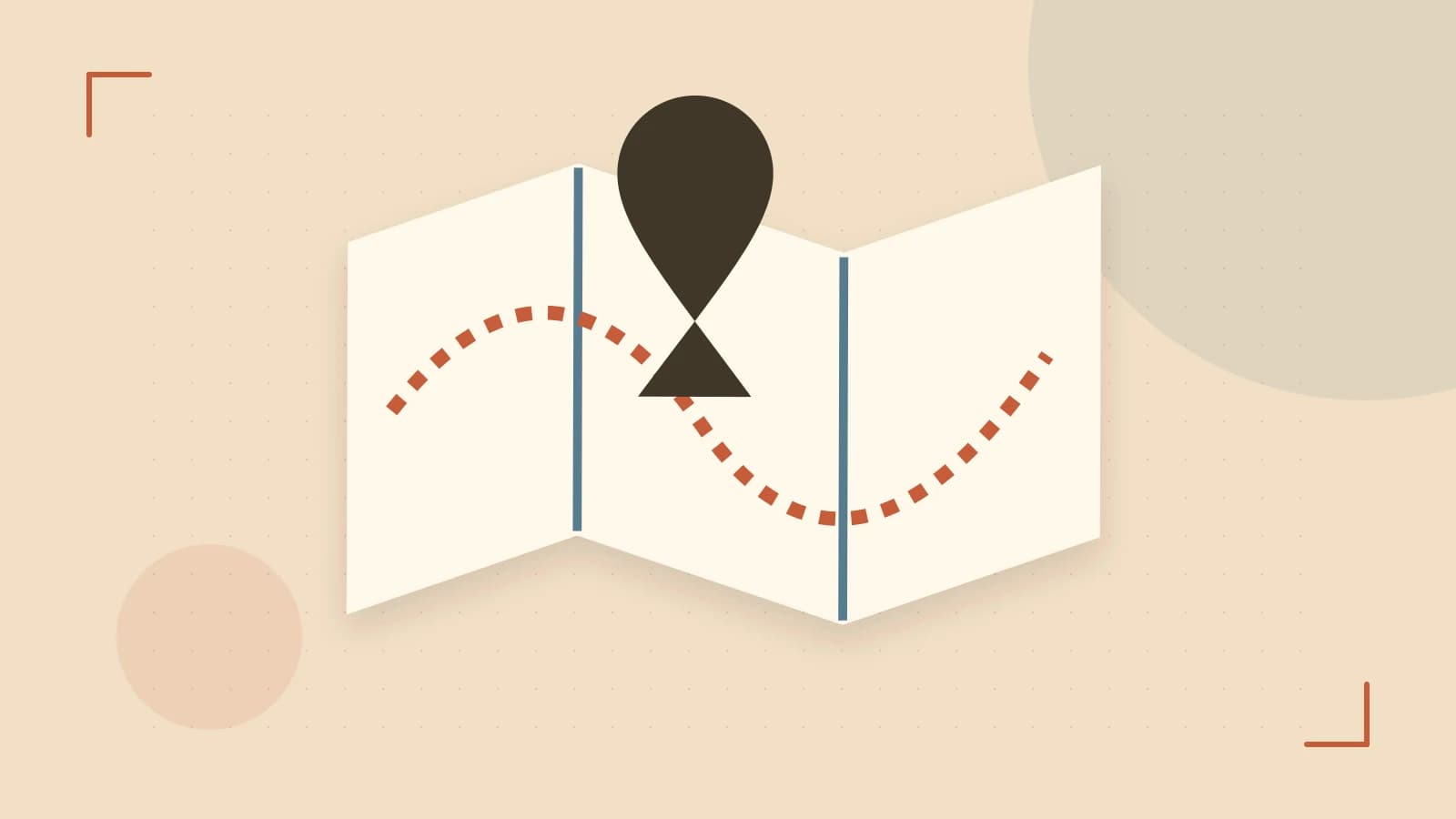 Editorial illustration of an editorial globe with meridians and layered geographic shapes