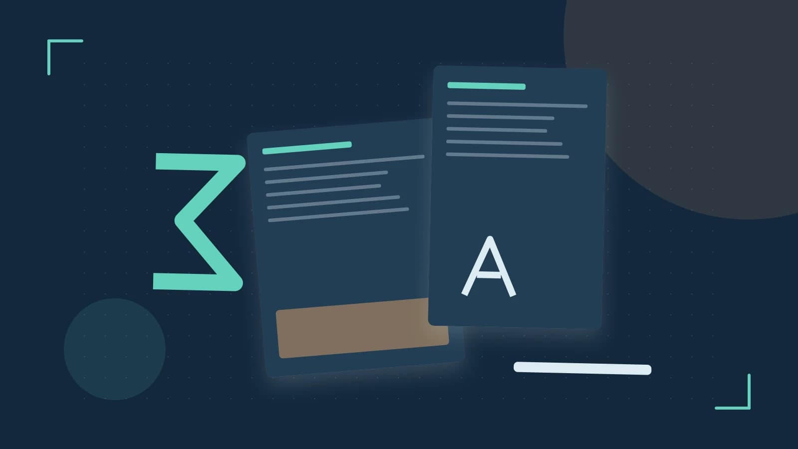 Editorial illustration of typeset pages, expressive letterform shapes and a precise editorial page grid