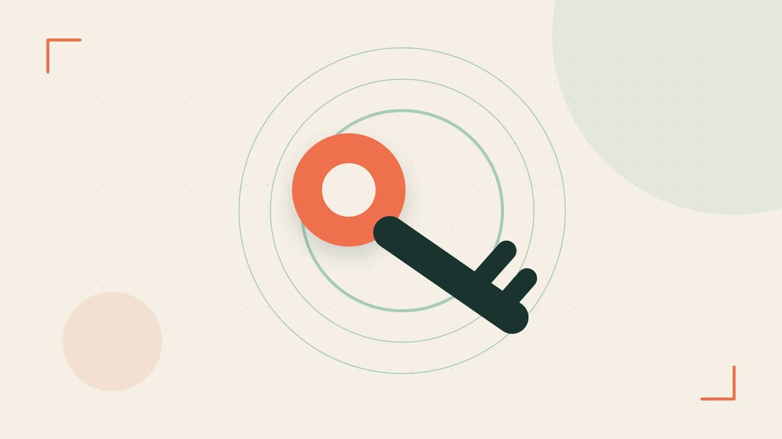 Editorial illustration of a sculpted shield, authentication key and concentric permission boundaries