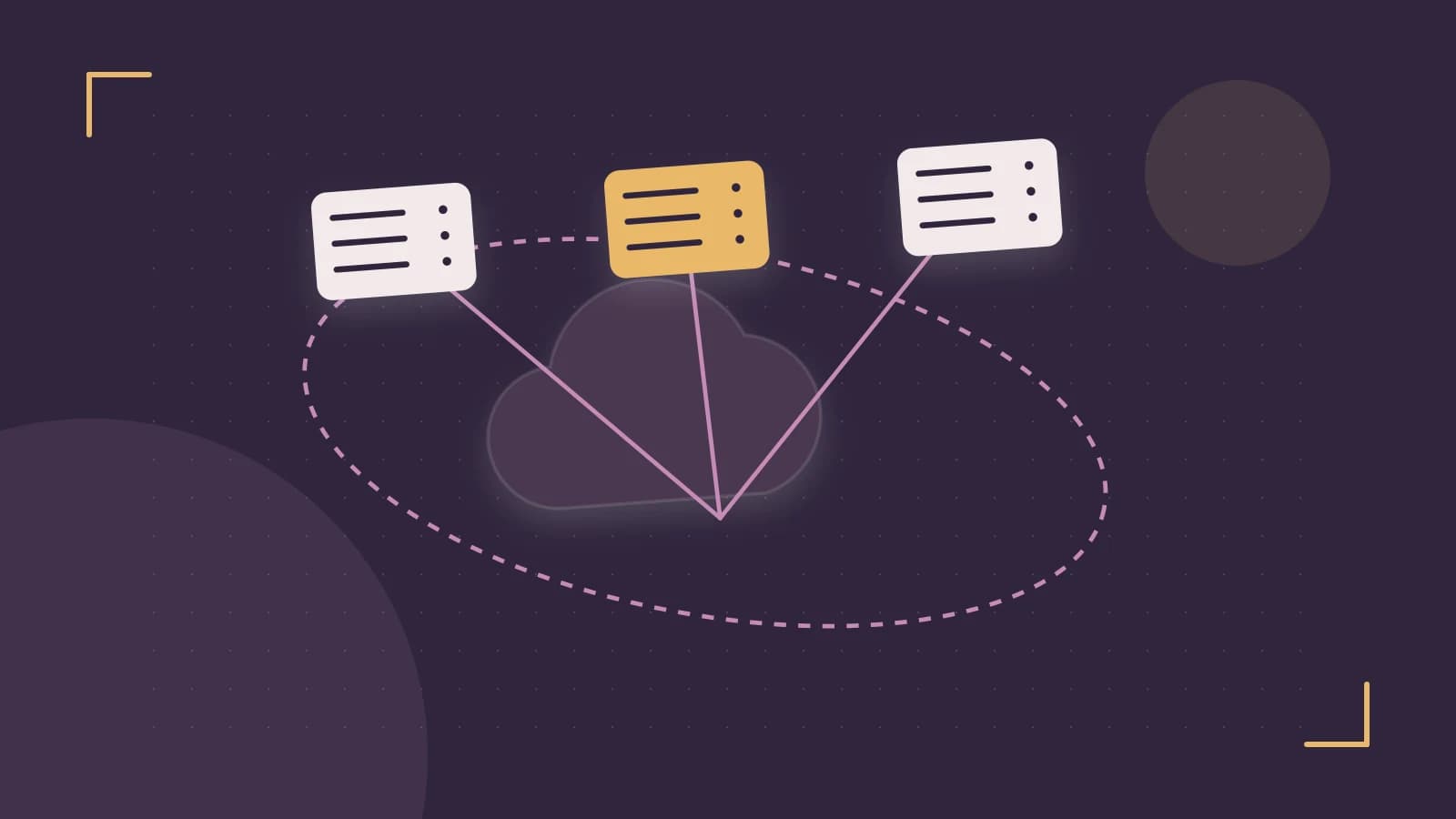 Editorial illustration of cloud infrastructure, connected server racks and an orbital service map