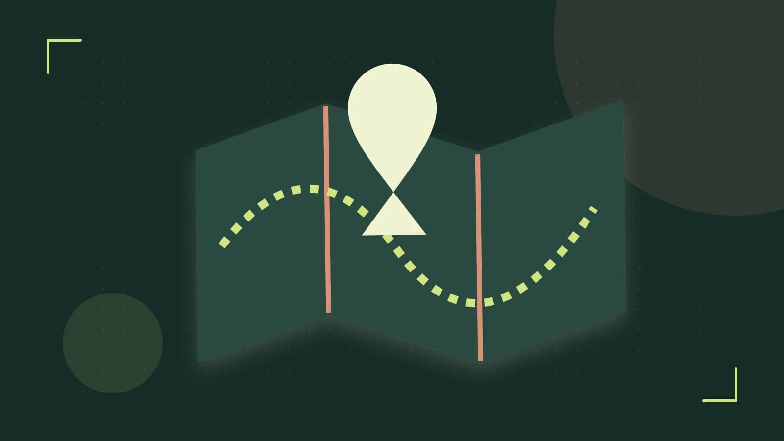 Editorial illustration of an editorial globe with meridians and layered geographic shapes