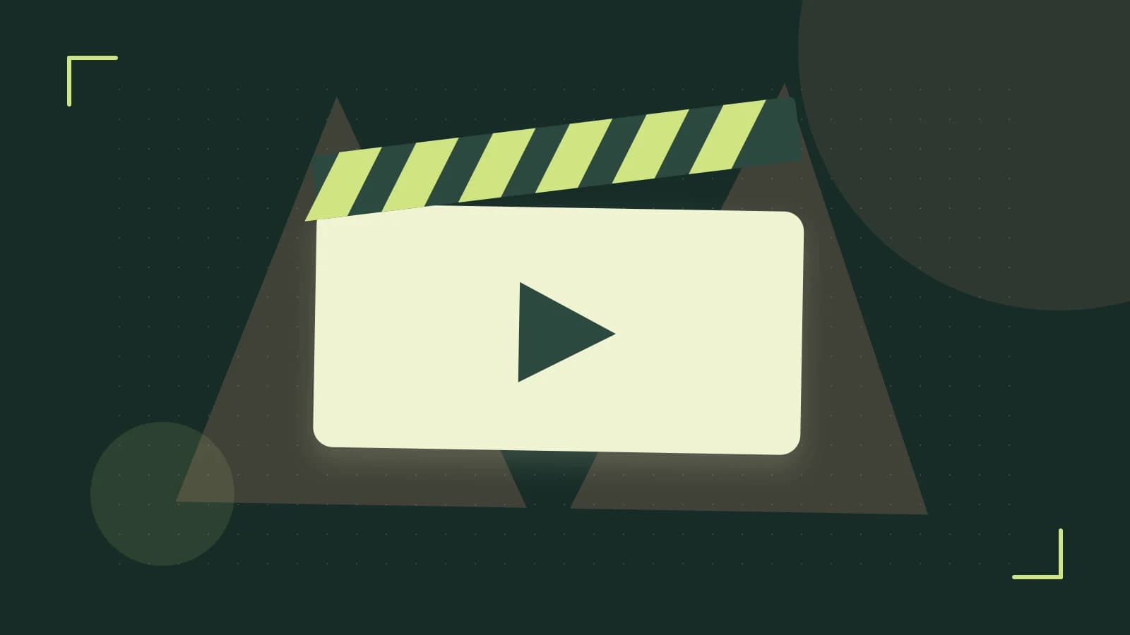 Editorial illustration of a film clapperboard, a spotlight and layered cultural artwork