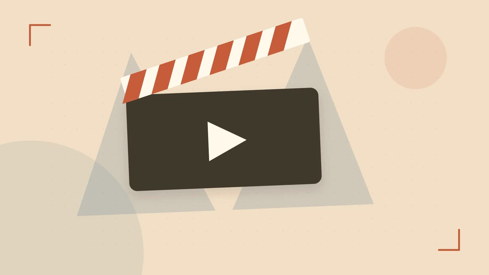 Editorial illustration of a film clapperboard, a spotlight and layered cultural artwork