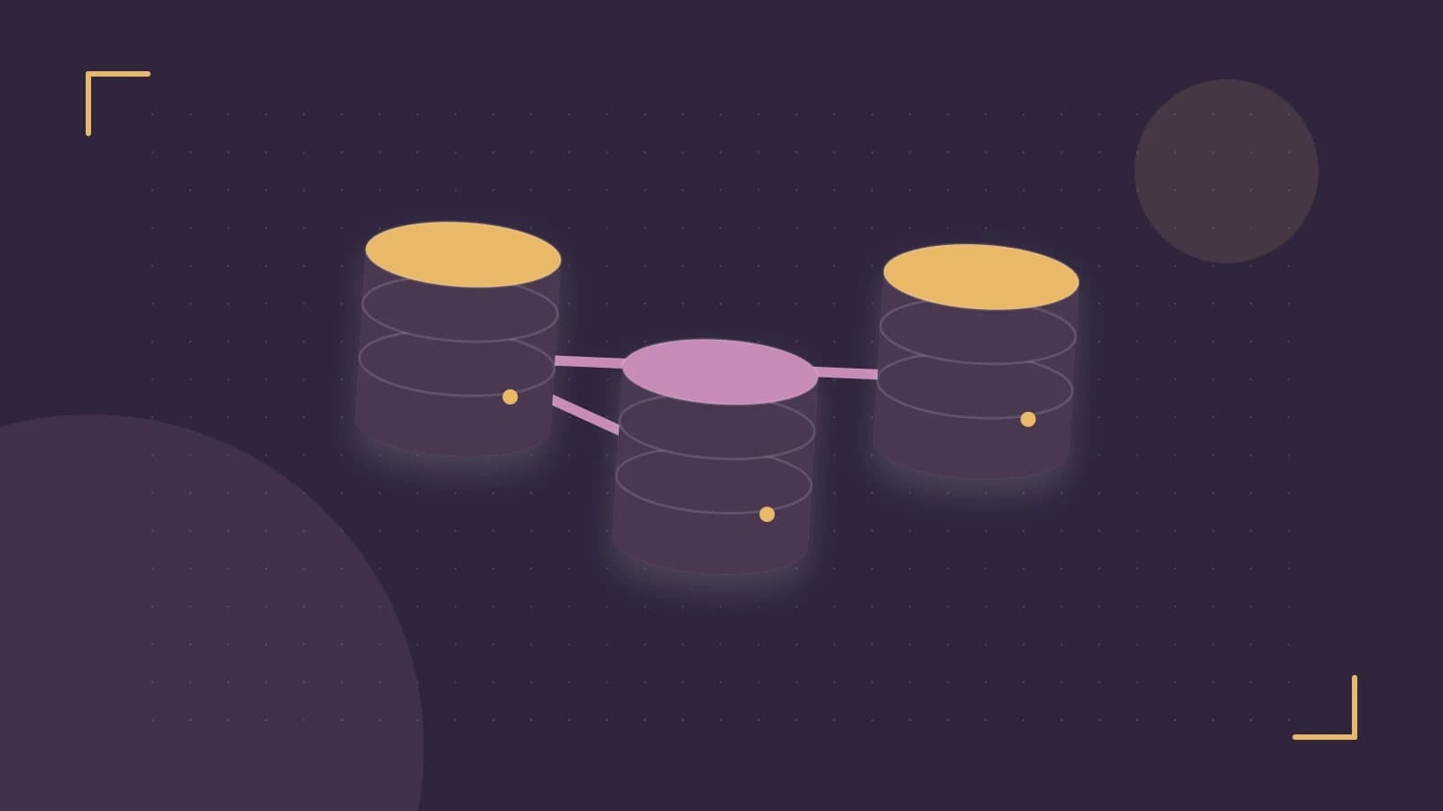 Editorial illustration of structured records, database cylinders and relationships between tables