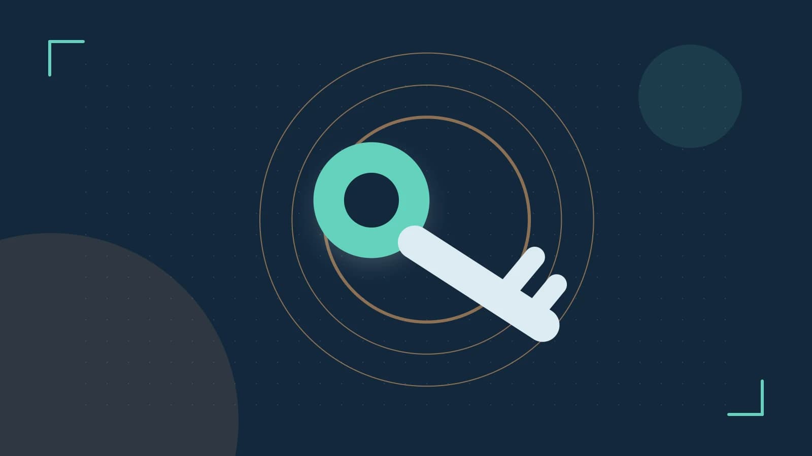 Editorial illustration of a sculpted shield, authentication key and concentric permission boundaries