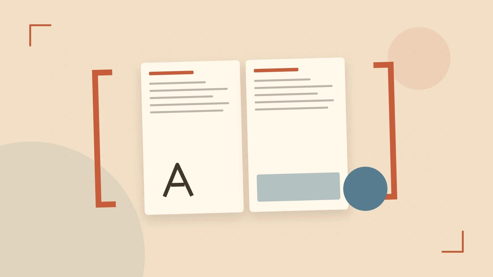 Editorial illustration of typeset pages, expressive letterform shapes and a precise editorial page grid