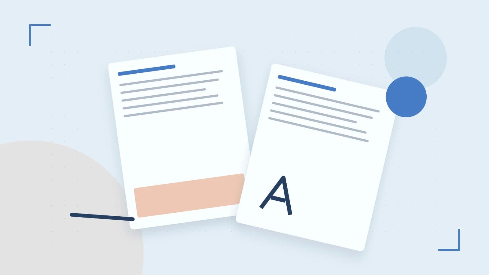 Editorial illustration of typeset pages, expressive letterform shapes and a precise editorial page grid