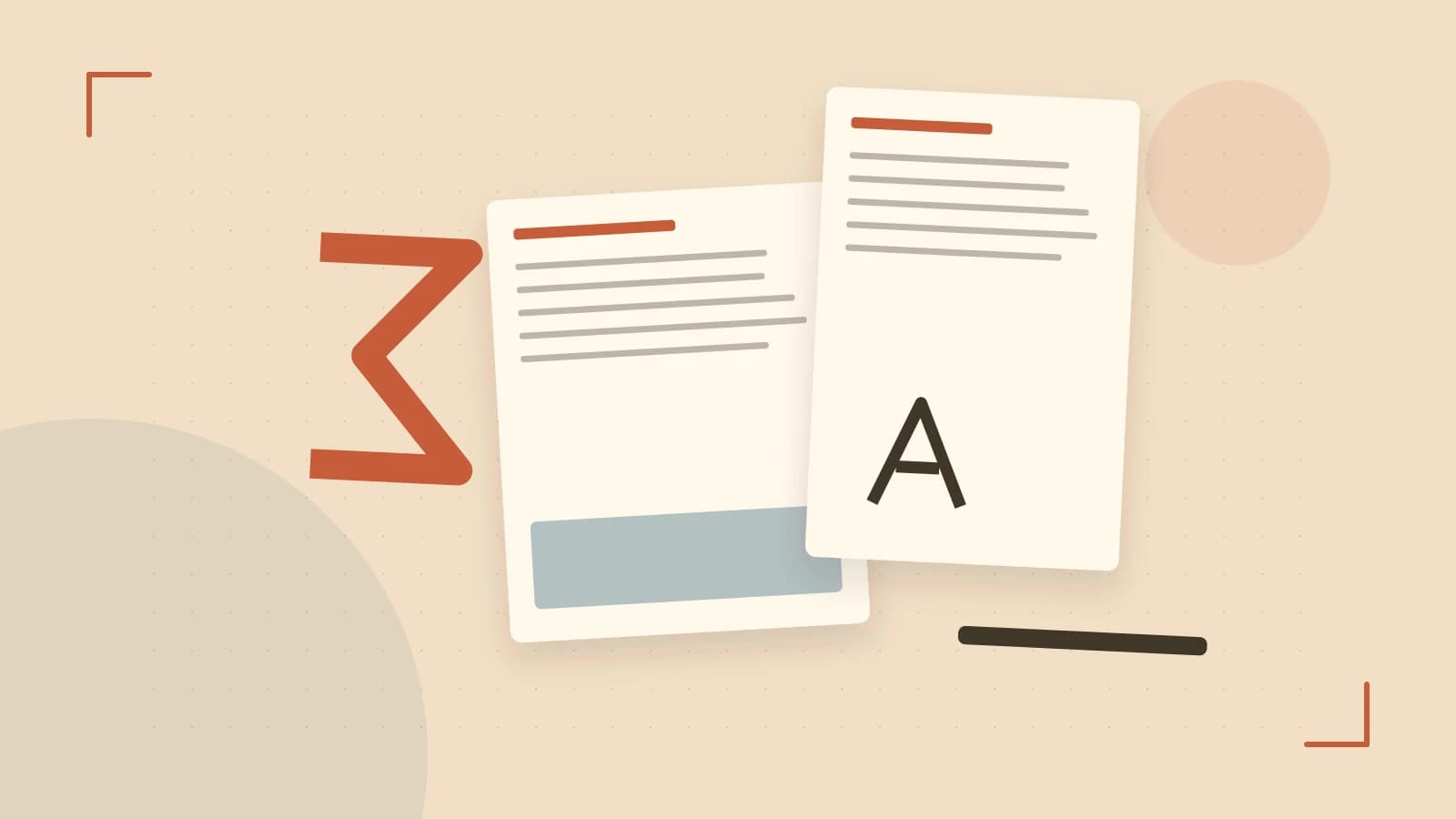 Editorial illustration of typeset pages, expressive letterform shapes and a precise editorial page grid