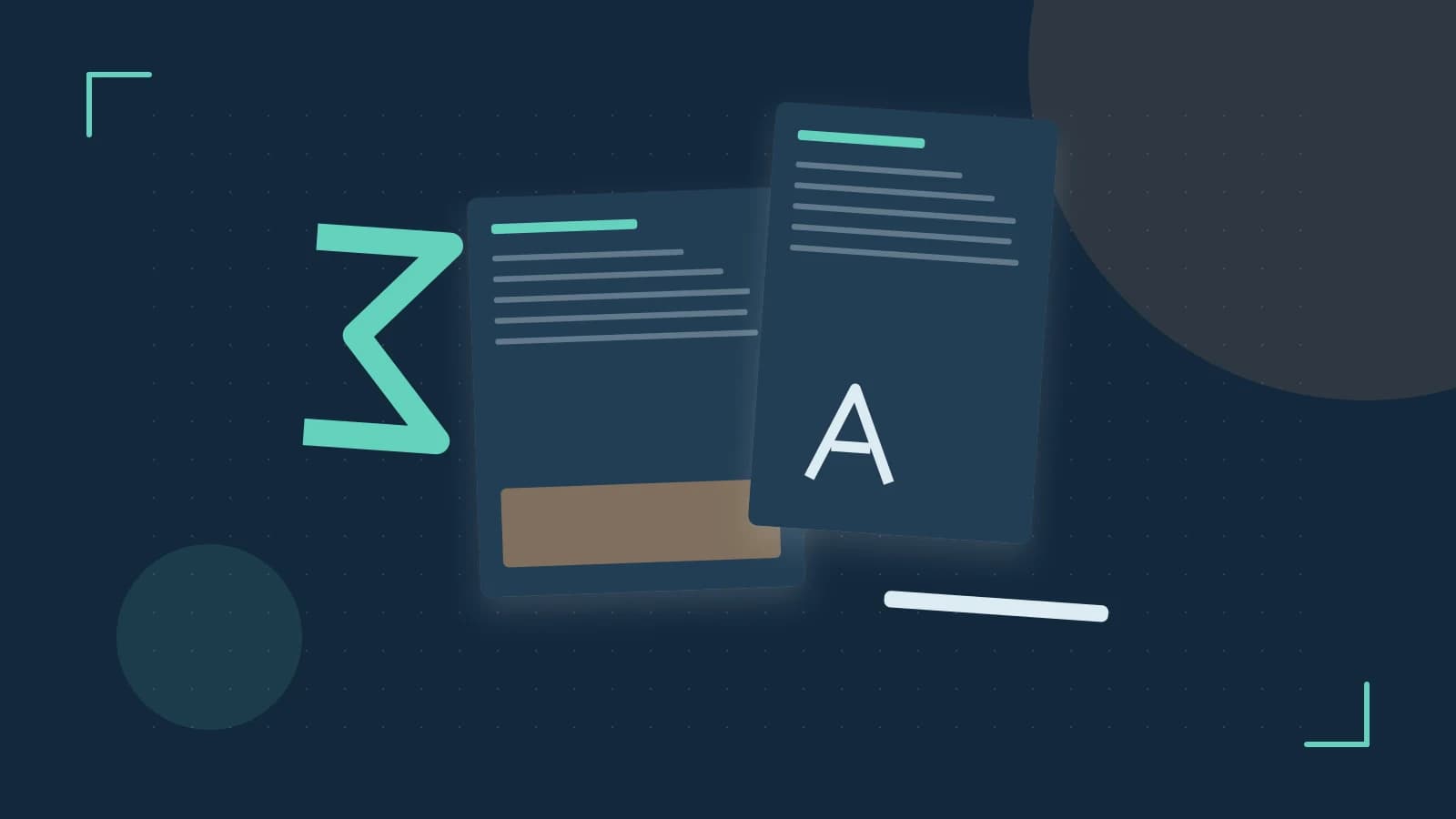 Editorial illustration of typeset pages, expressive letterform shapes and a precise editorial page grid