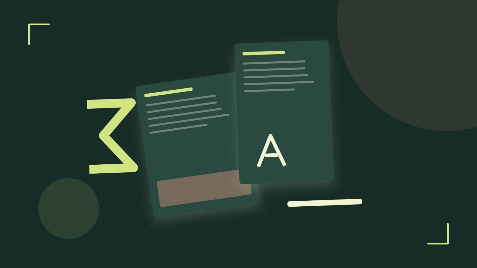 Editorial illustration of typeset pages, expressive letterform shapes and a precise editorial page grid