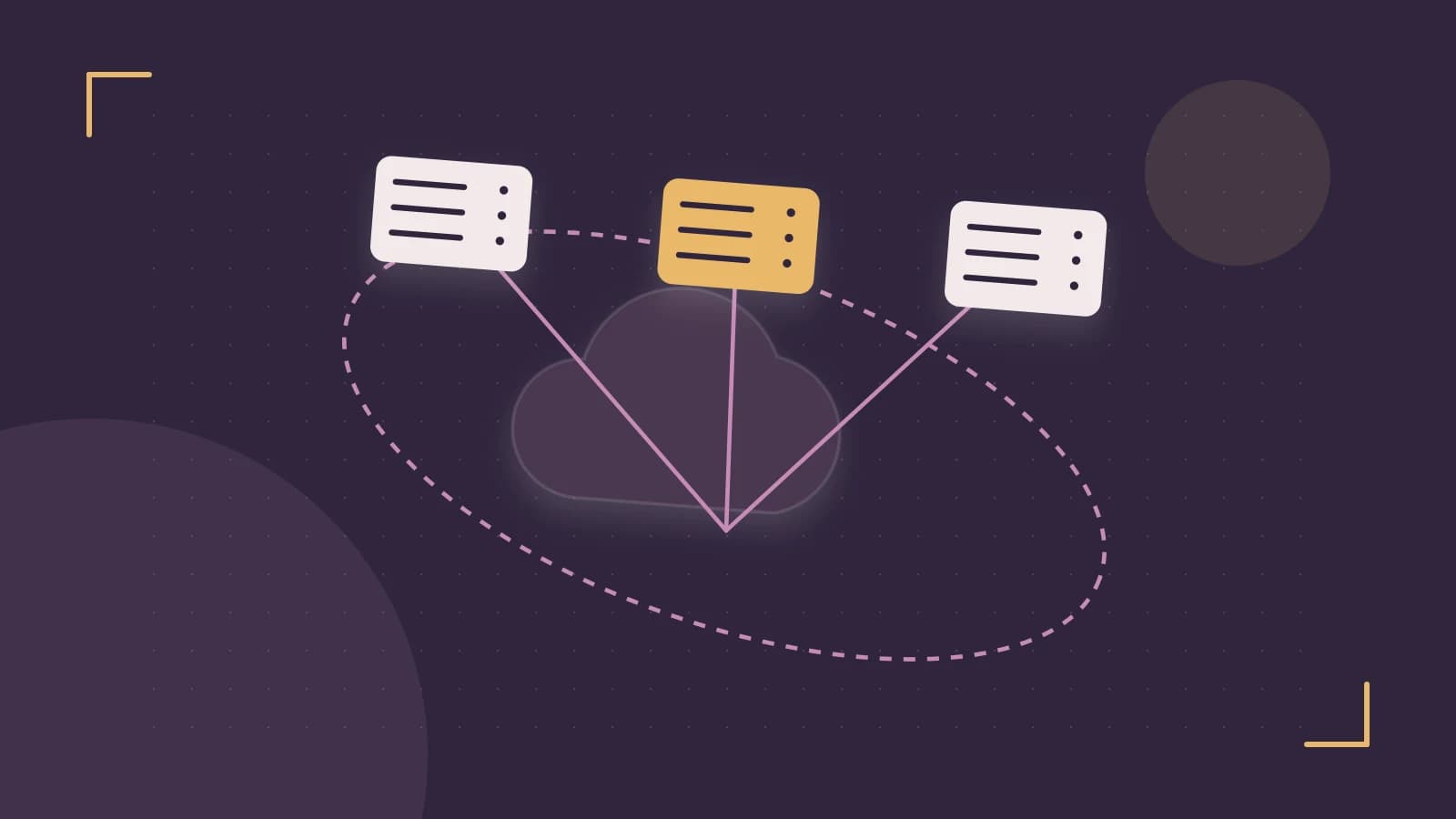 Editorial illustration of cloud infrastructure, connected server racks and an orbital service map