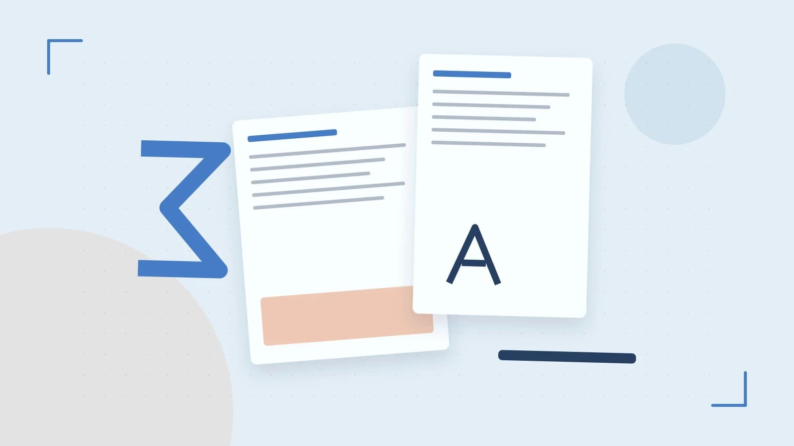 Editorial illustration of typeset pages, expressive letterform shapes and a precise editorial page grid