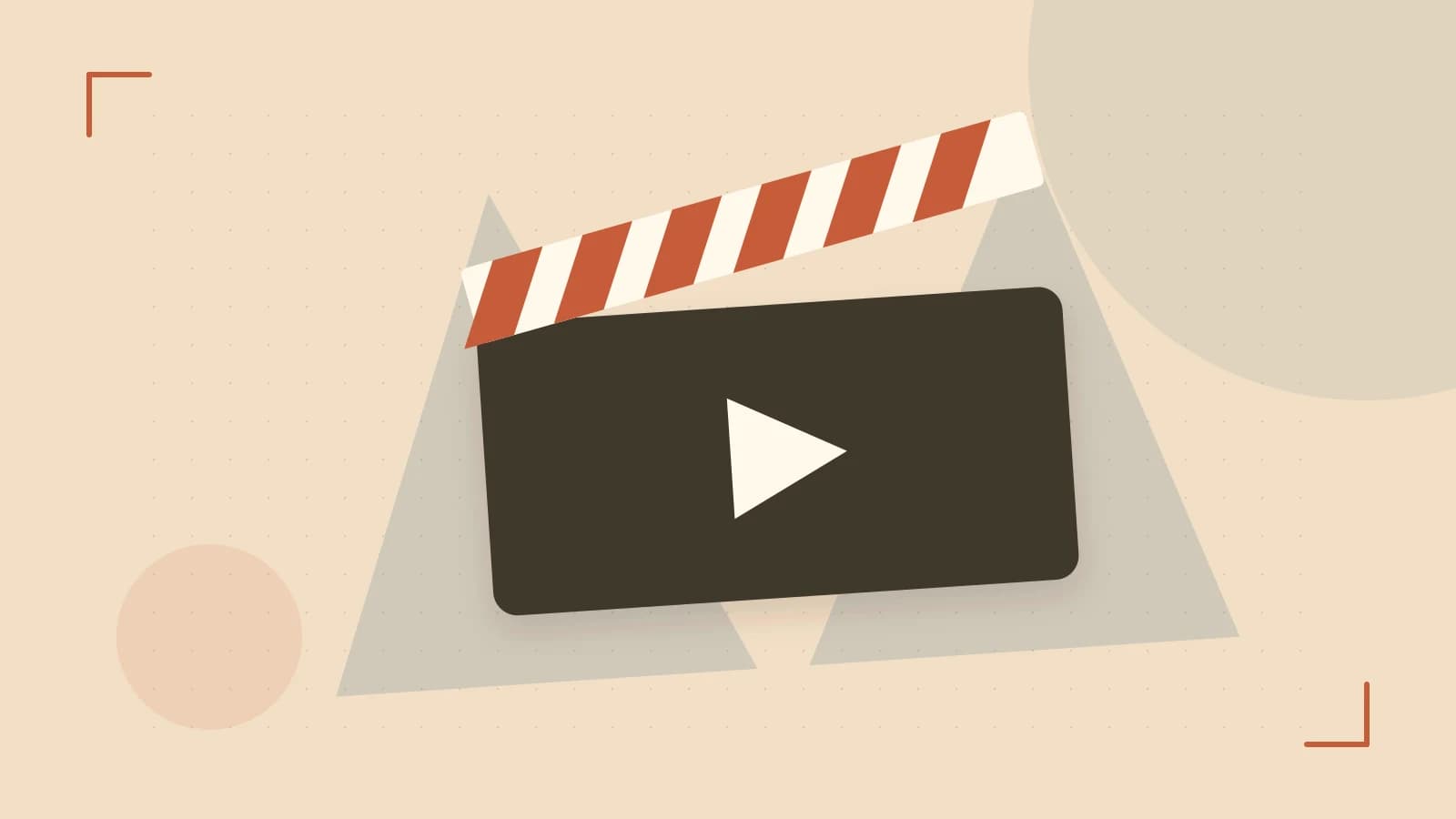 Editorial illustration of a film clapperboard, a spotlight and layered cultural artwork