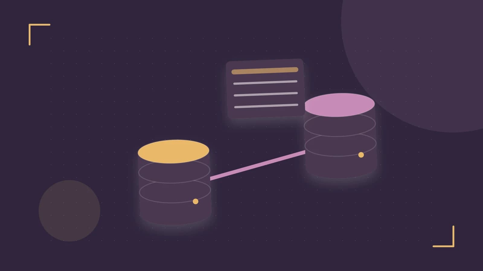 Editorial illustration of structured records, database cylinders and relationships between tables