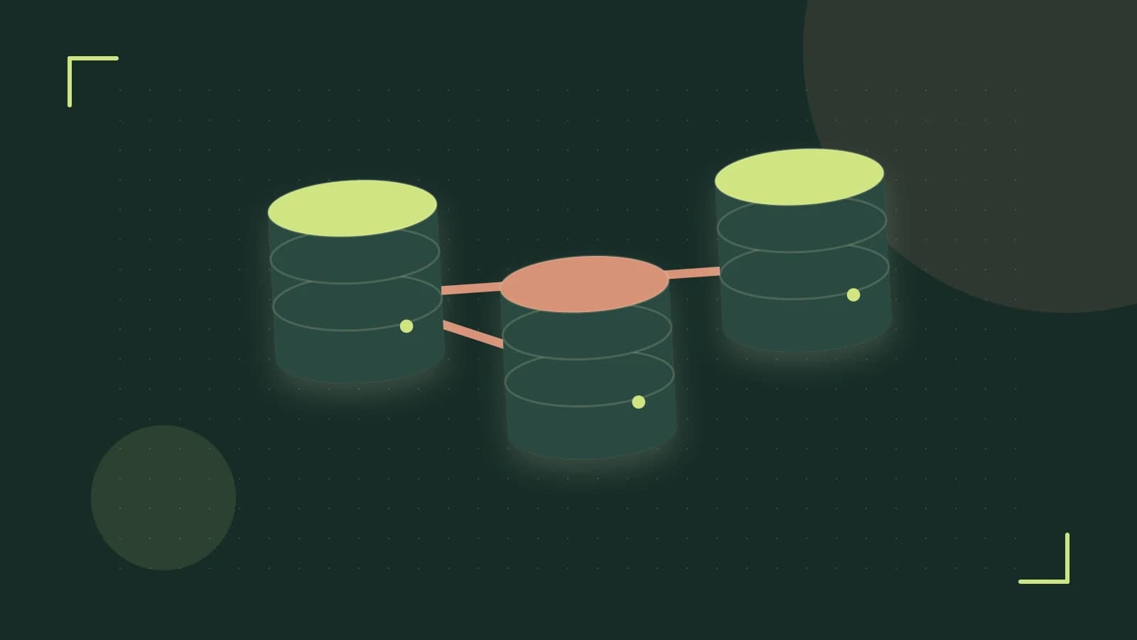 Editorial illustration of structured records, database cylinders and relationships between tables