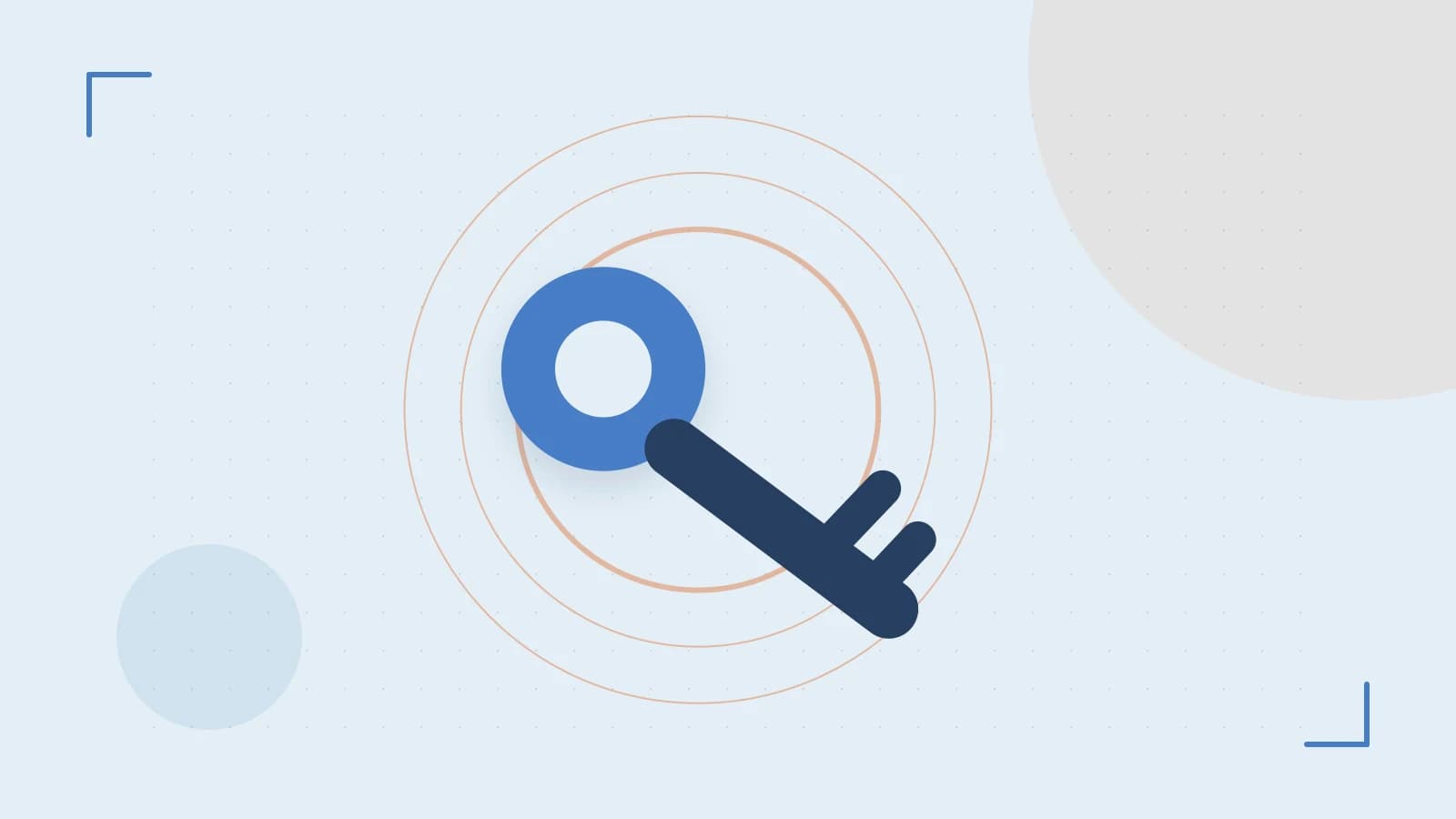 Editorial illustration of a sculpted shield, authentication key and concentric permission boundaries