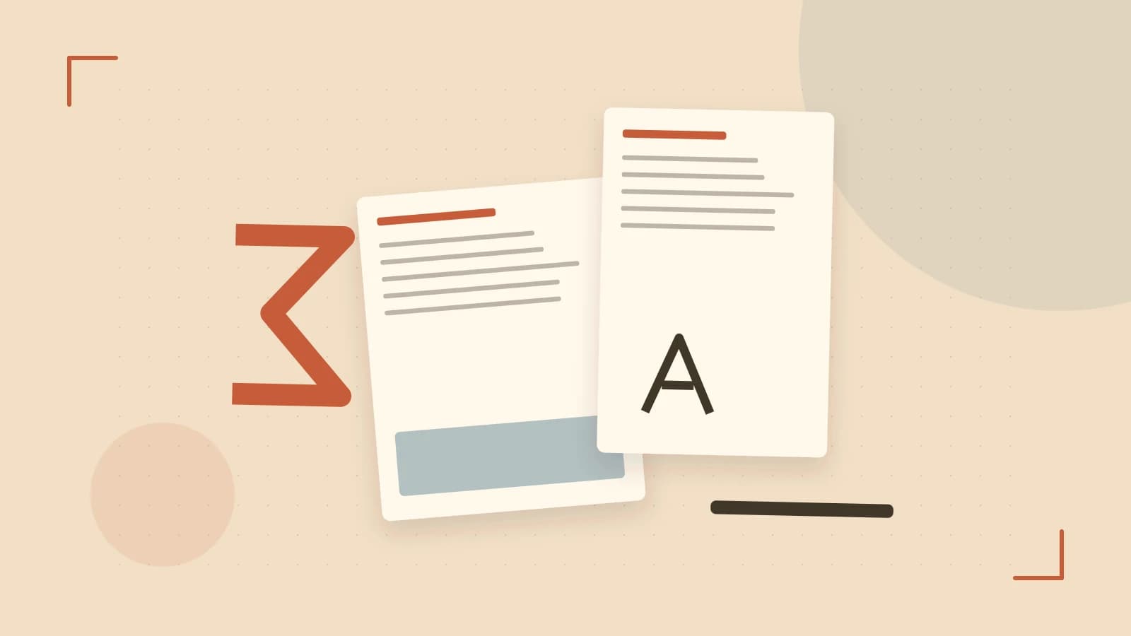 Editorial illustration of typeset pages, expressive letterform shapes and a precise editorial page grid