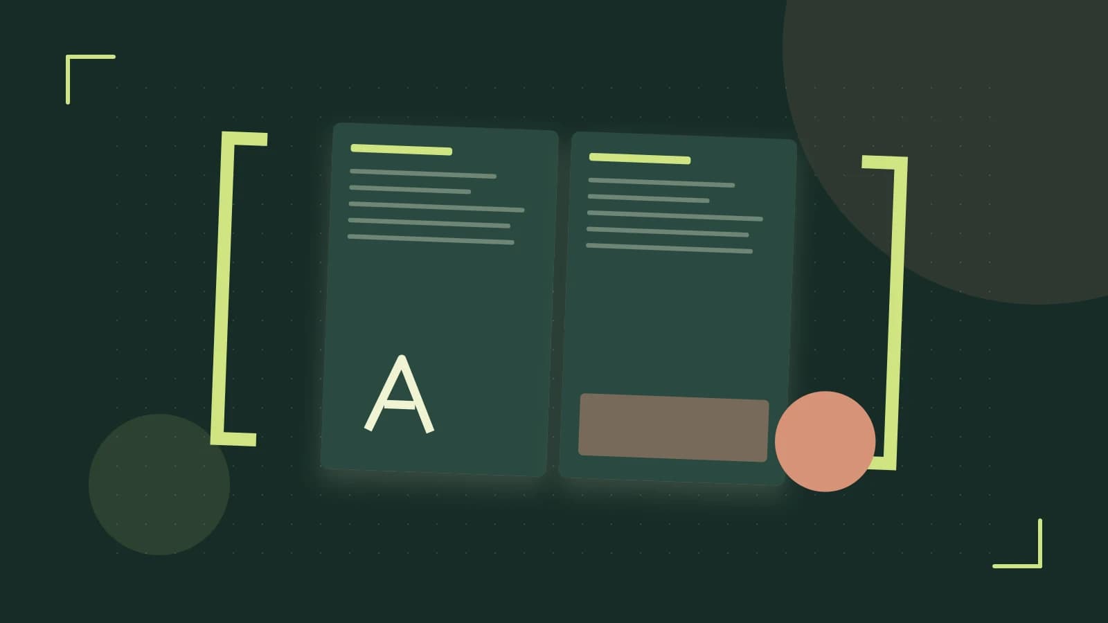 Editorial illustration of typeset pages, expressive letterform shapes and a precise editorial page grid