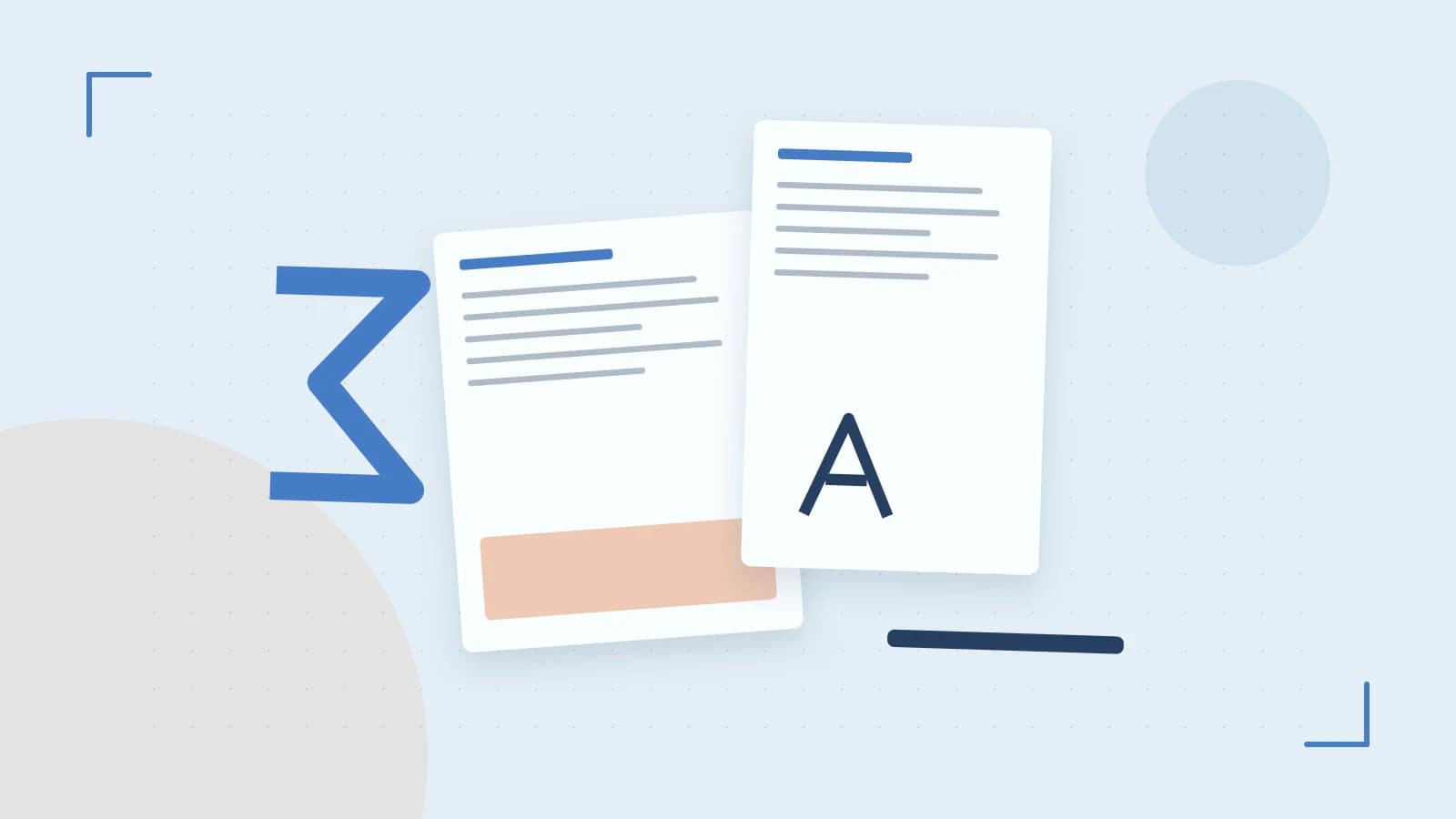 Editorial illustration of typeset pages, expressive letterform shapes and a precise editorial page grid