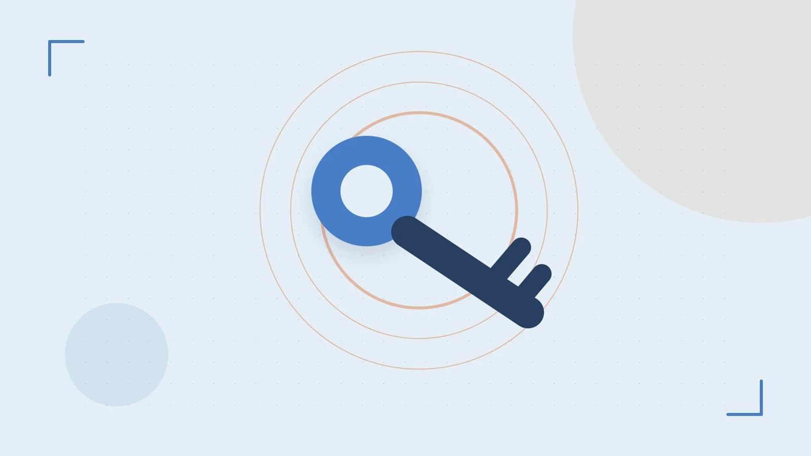Editorial illustration of a sculpted shield, authentication key and concentric permission boundaries