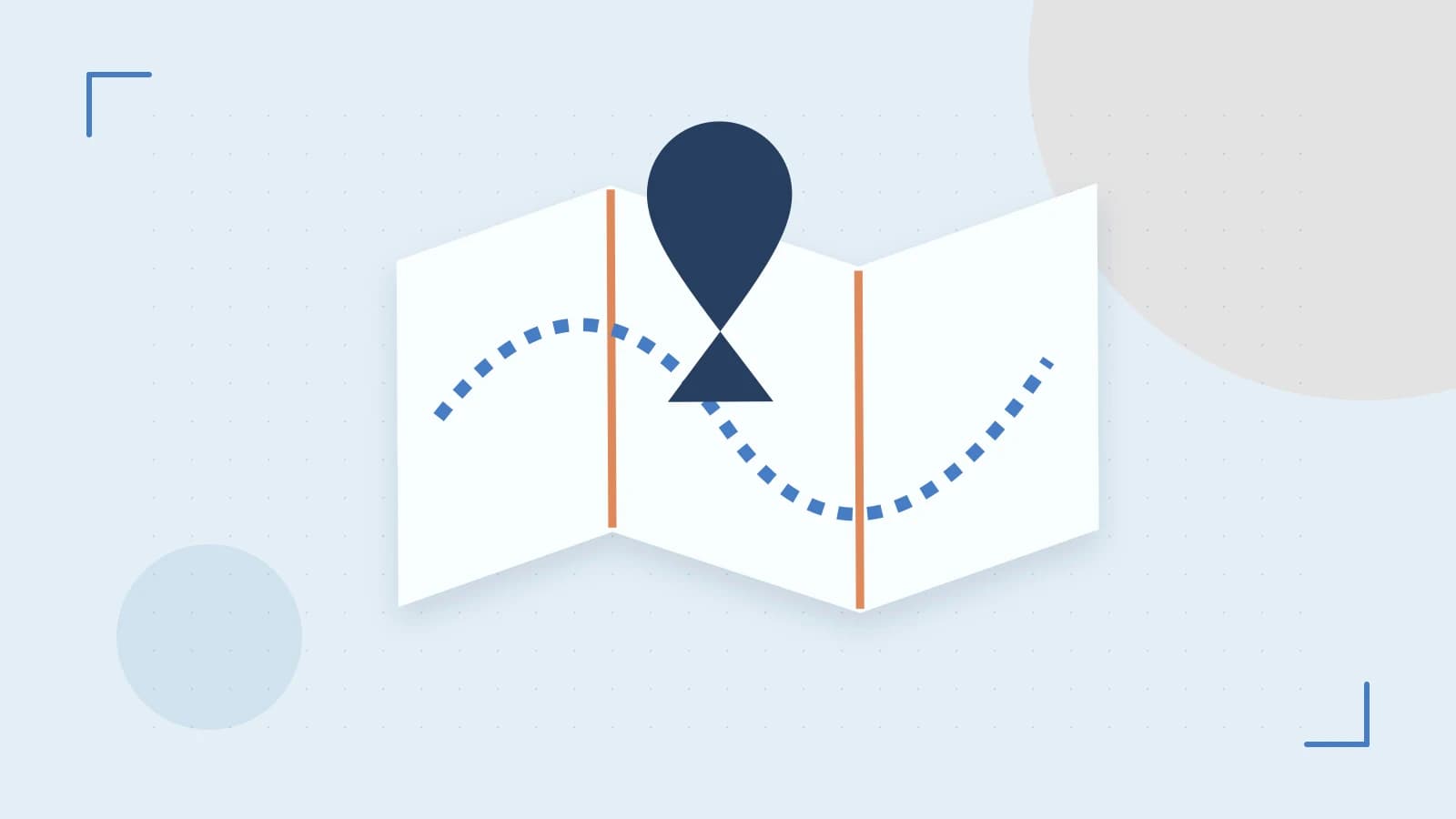 Editorial illustration of an editorial globe with meridians and layered geographic shapes