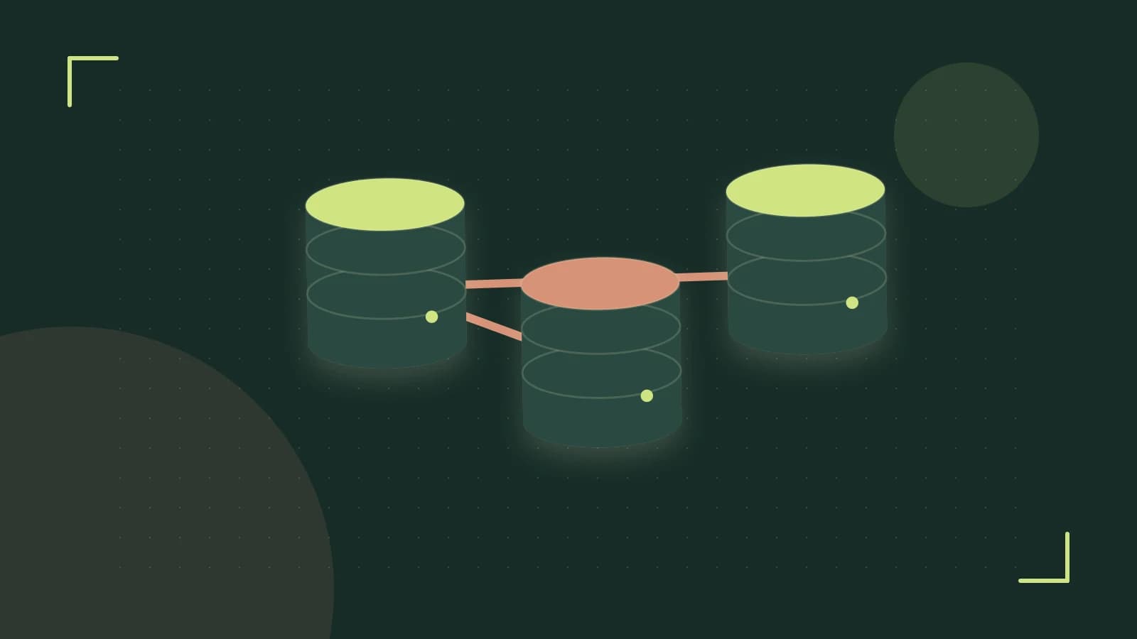 Editorial illustration of structured records, database cylinders and relationships between tables