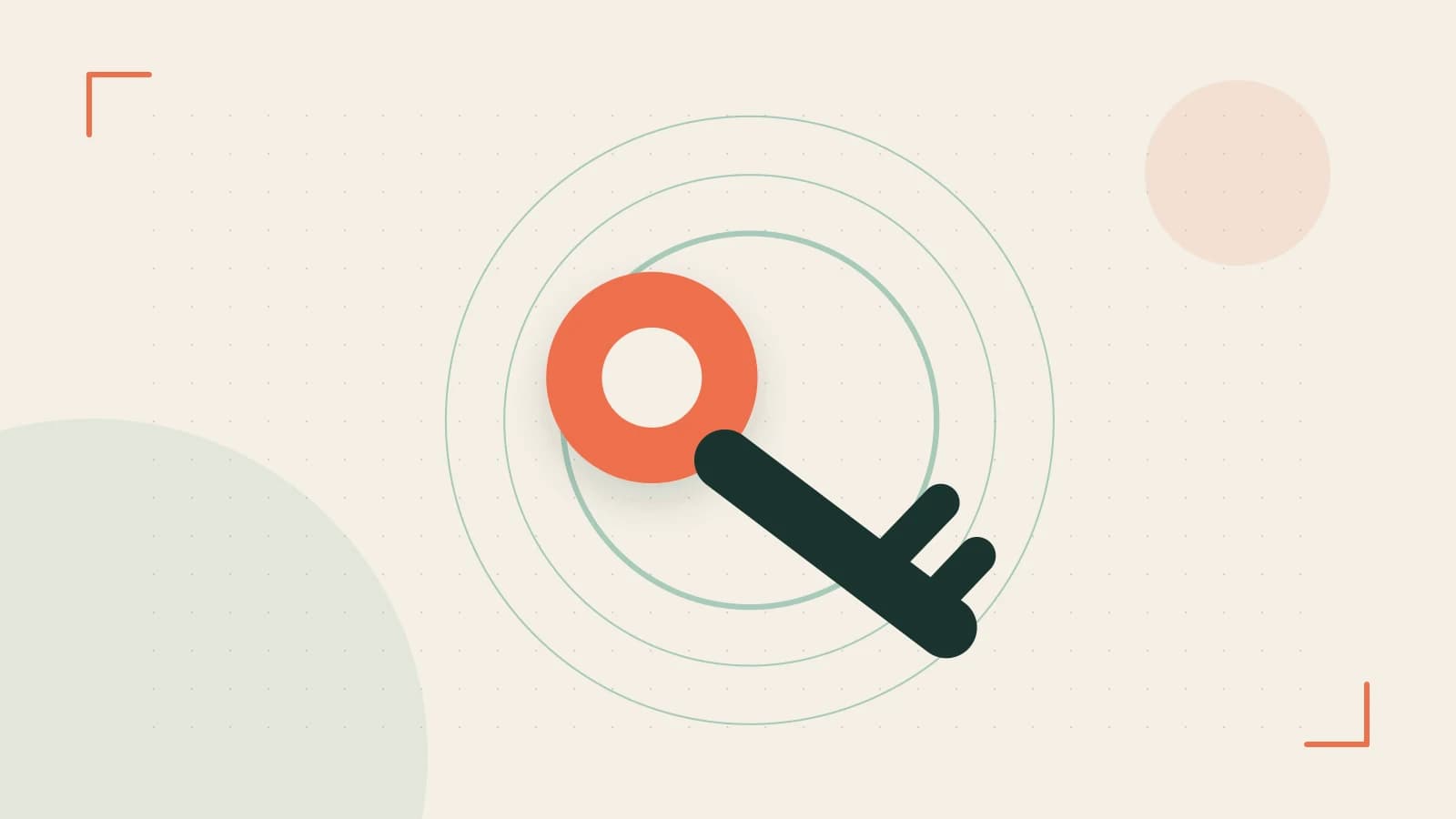 Editorial illustration of a sculpted shield, authentication key and concentric permission boundaries
