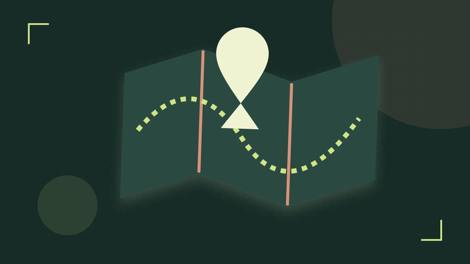 Editorial illustration of an editorial globe with meridians and layered geographic shapes