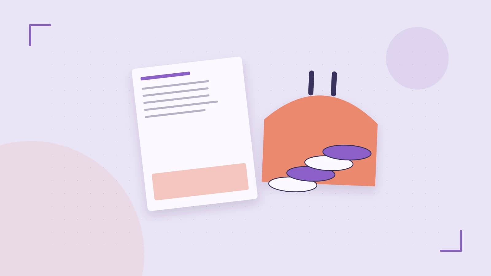 Editorial illustration of abstract coins, a payment card and a geometric financial chart without data labels