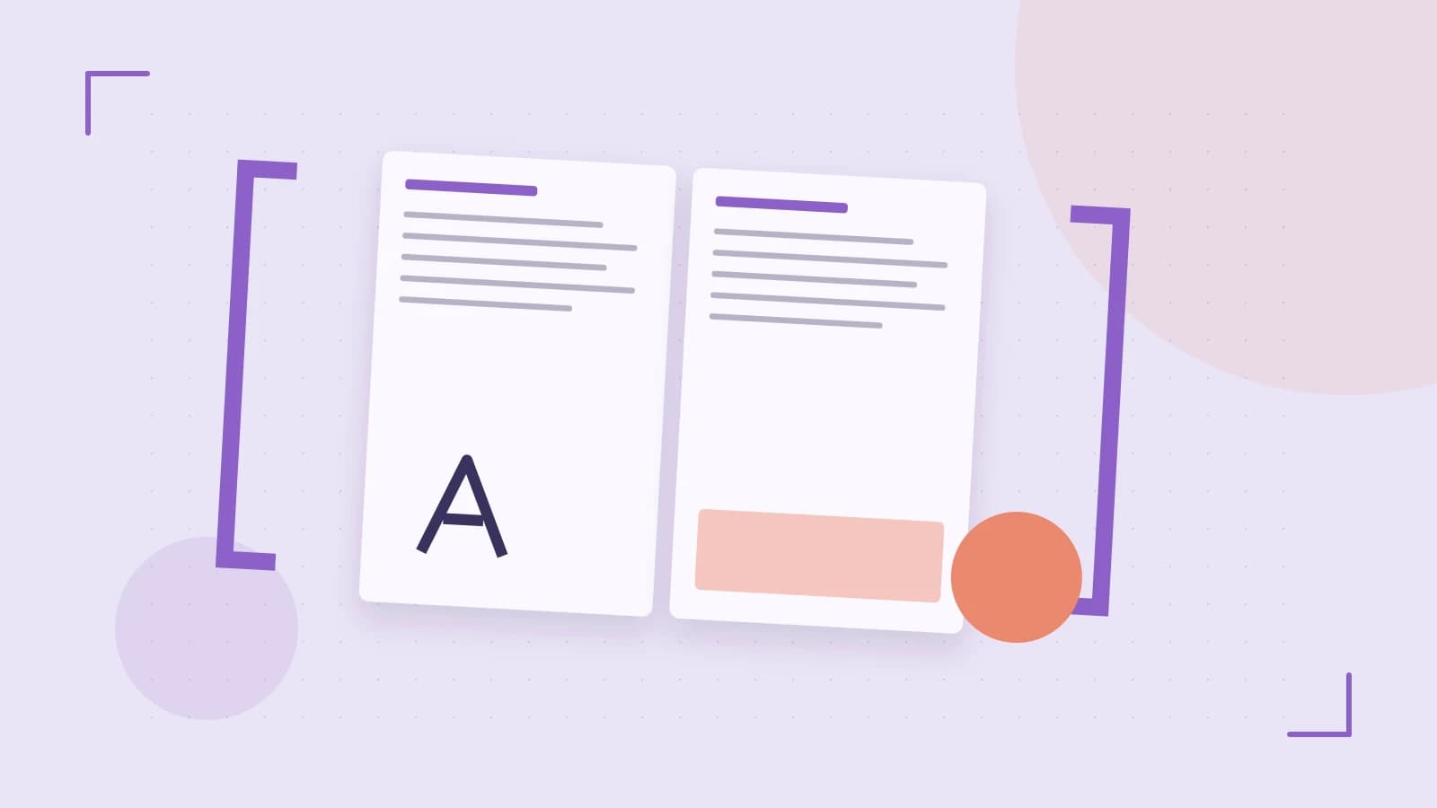 Editorial illustration of typeset pages, expressive letterform shapes and a precise editorial page grid