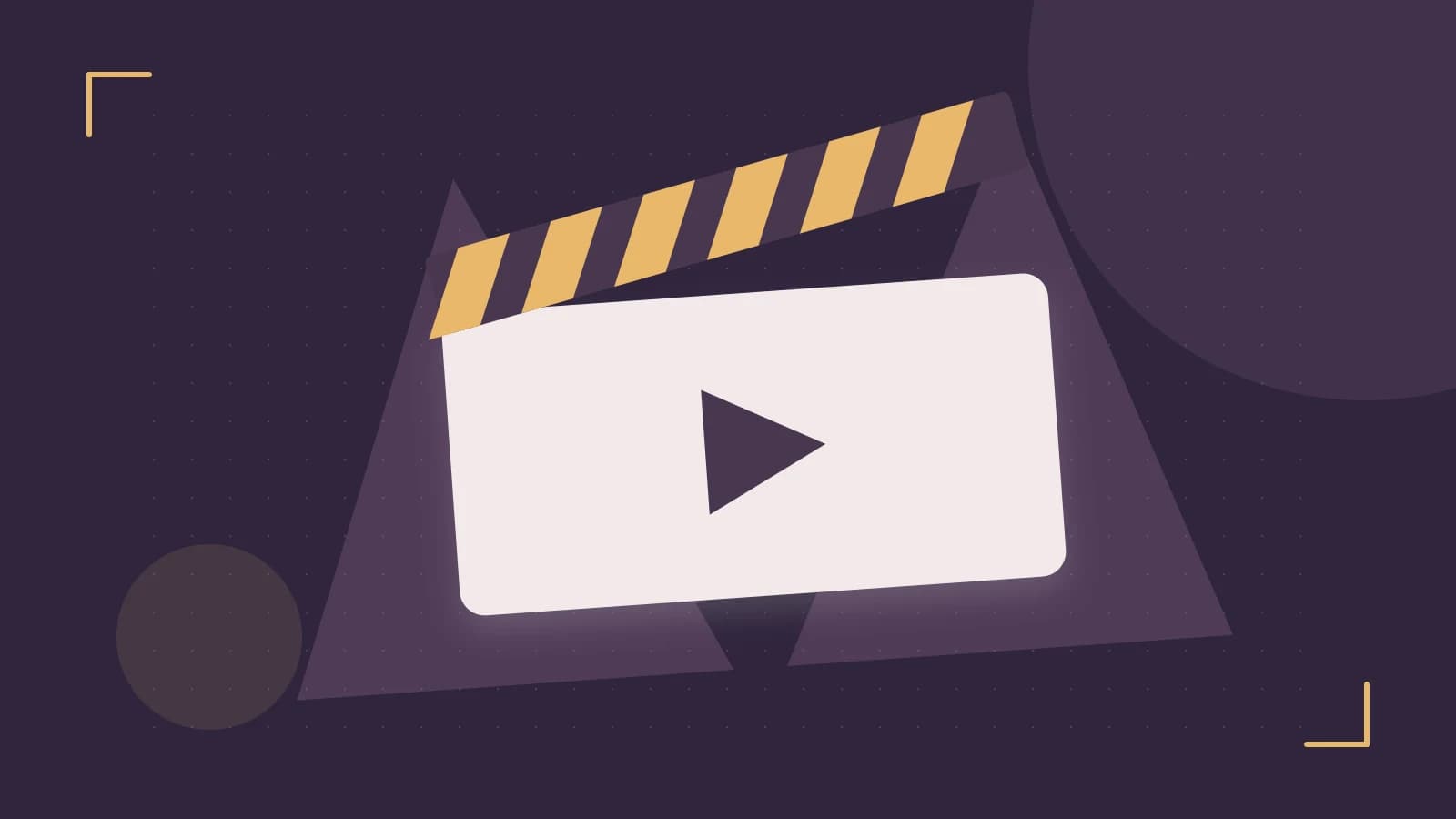 Editorial illustration of a film clapperboard, a spotlight and layered cultural artwork