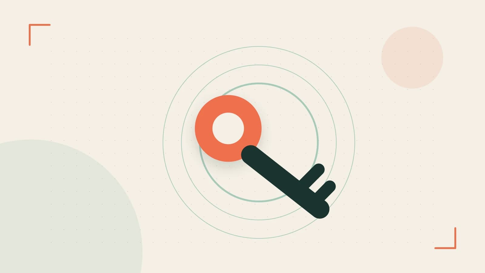 Editorial illustration of a sculpted shield, authentication key and concentric permission boundaries