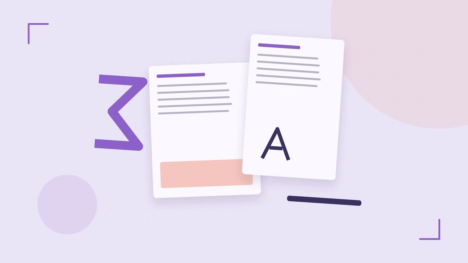 Editorial illustration of typeset pages, expressive letterform shapes and a precise editorial page grid