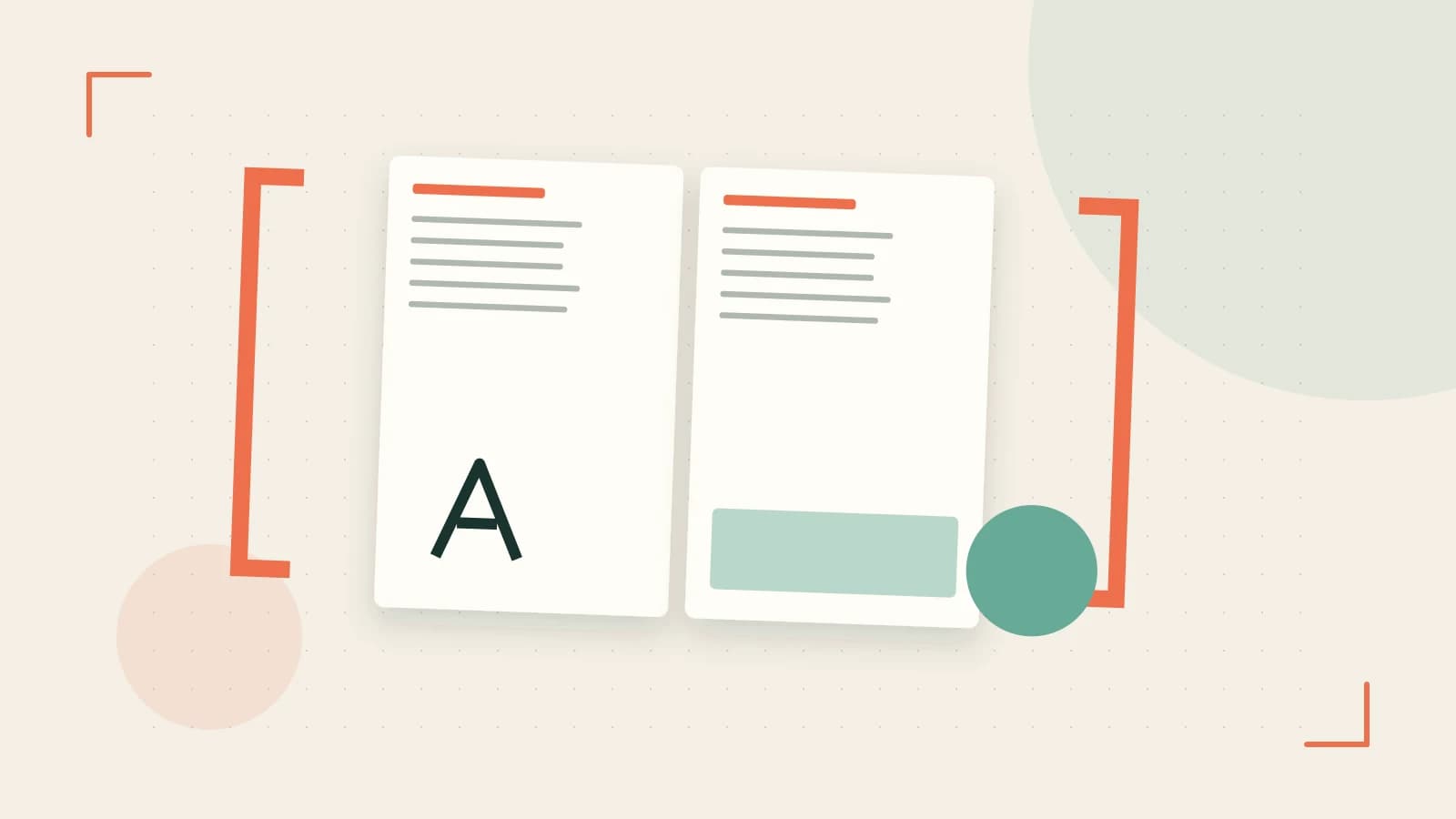 Editorial illustration of typeset pages, expressive letterform shapes and a precise editorial page grid