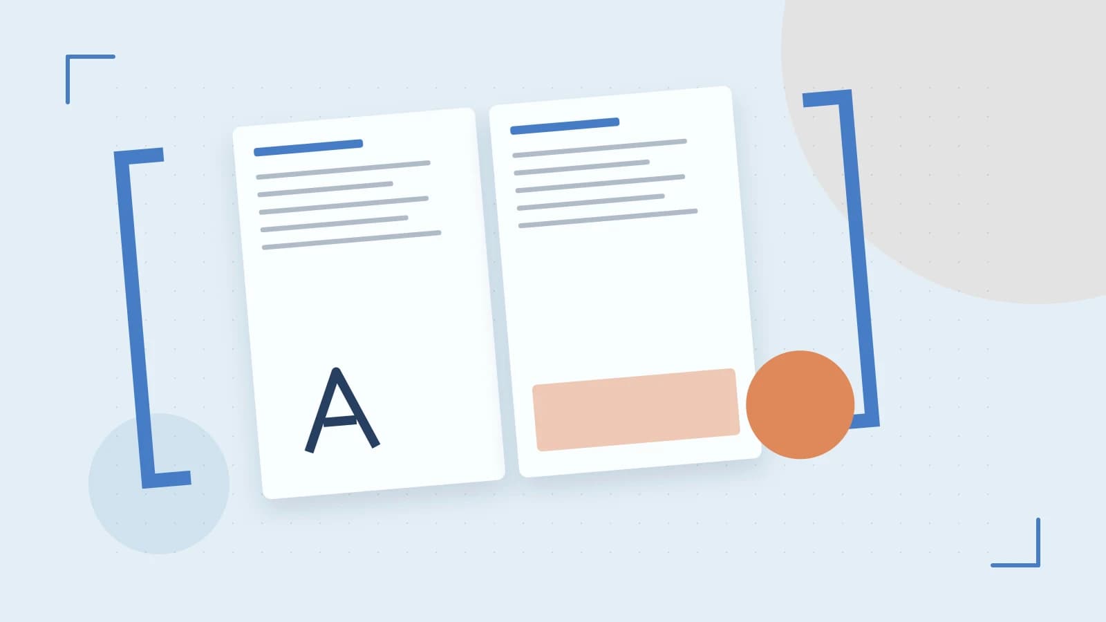 Editorial illustration of typeset pages, expressive letterform shapes and a precise editorial page grid