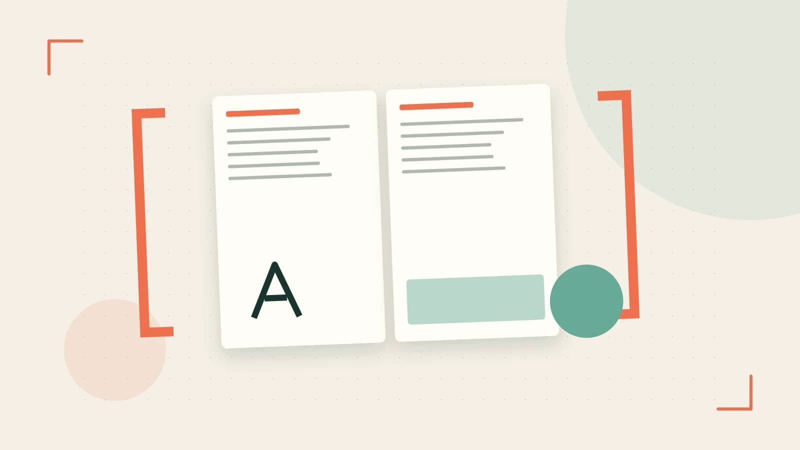 Editorial illustration of typeset pages, expressive letterform shapes and a precise editorial page grid