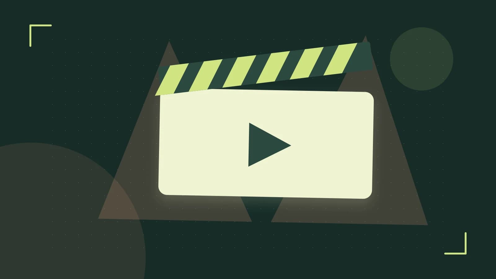 Editorial illustration of a film clapperboard, a spotlight and layered cultural artwork