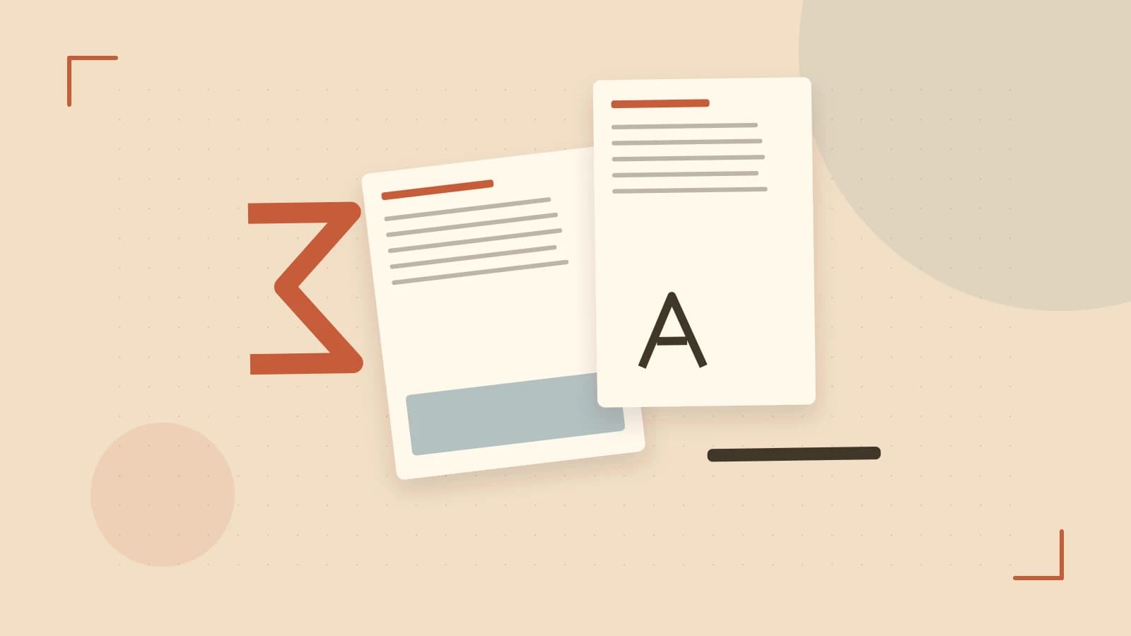 Editorial illustration of typeset pages, expressive letterform shapes and a precise editorial page grid