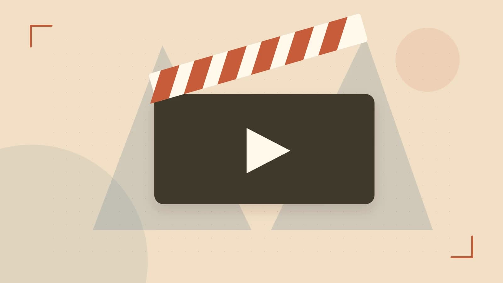 Editorial illustration of a film clapperboard, a spotlight and layered cultural artwork