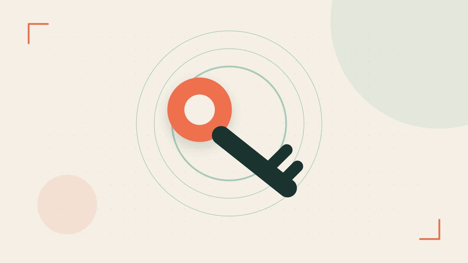 Editorial illustration of a sculpted shield, authentication key and concentric permission boundaries