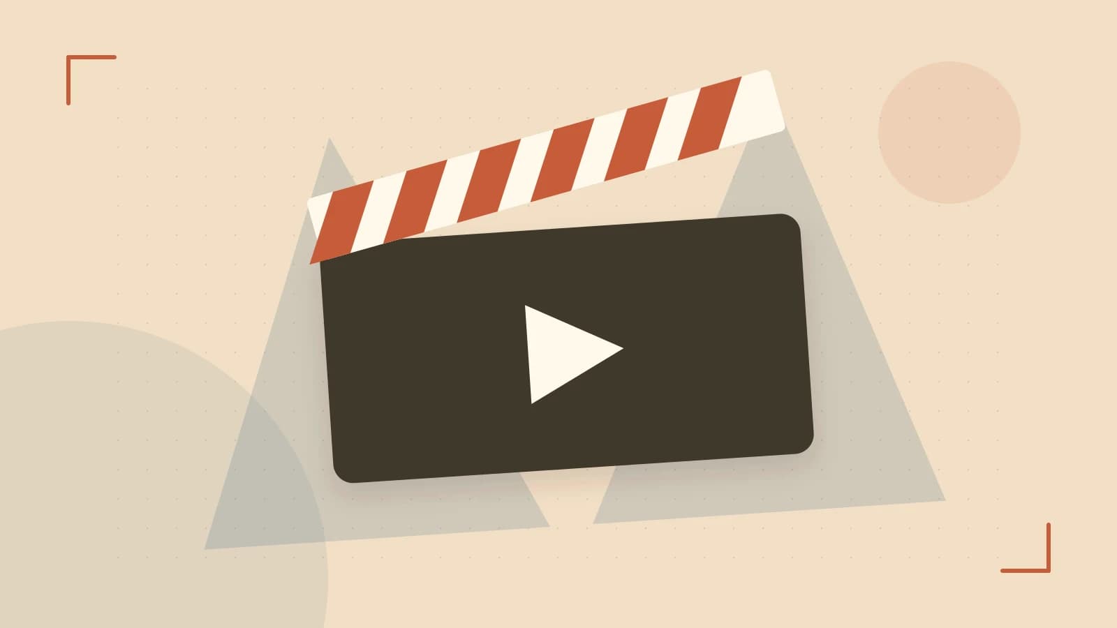 Editorial illustration of a film clapperboard, a spotlight and layered cultural artwork