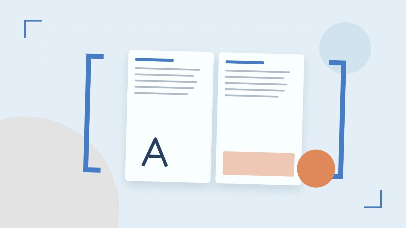 Editorial illustration of typeset pages, expressive letterform shapes and a precise editorial page grid