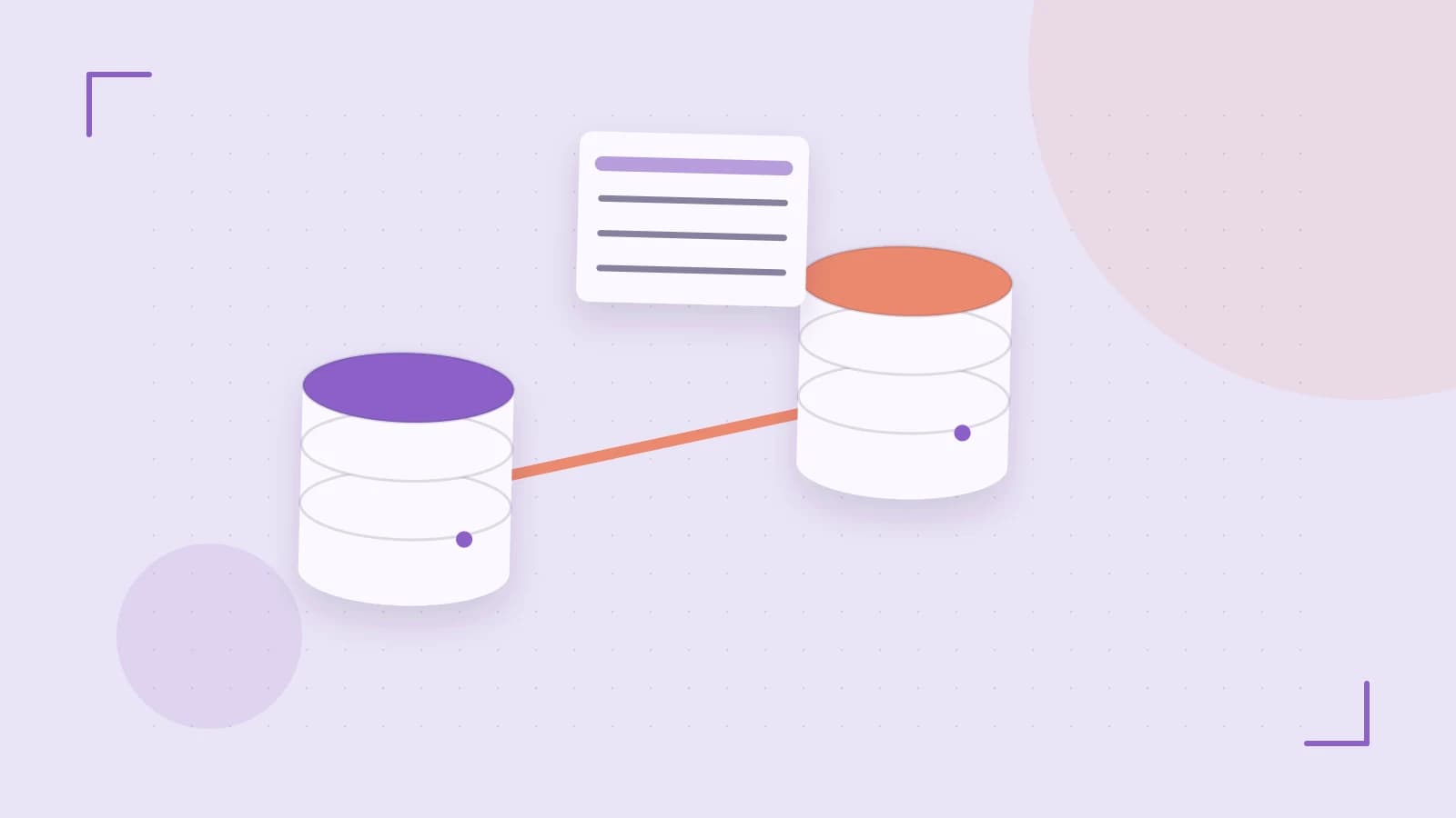 Editorial illustration of structured records, database cylinders and relationships between tables